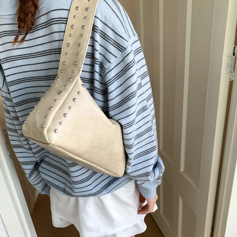 Women Bags 2026 Trends - Original Design Rivet Soft Leather Biker