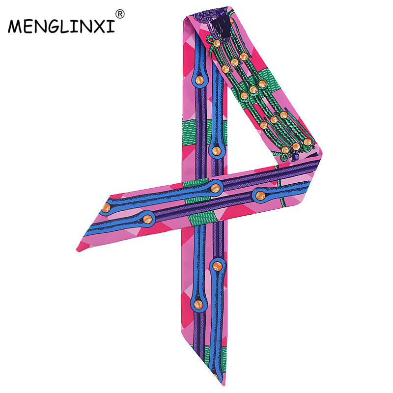 Women Bags Branded - New Chain Print Small Silk Scarf