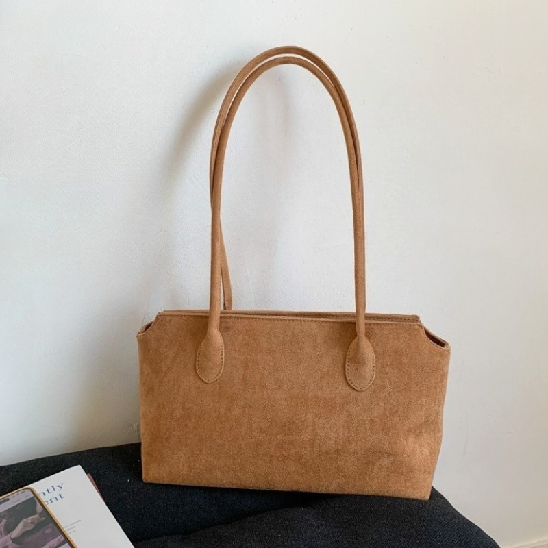 Women Hand Bags For Office - Vintage-Inspired Brown Suede Armpit Bag Nwe