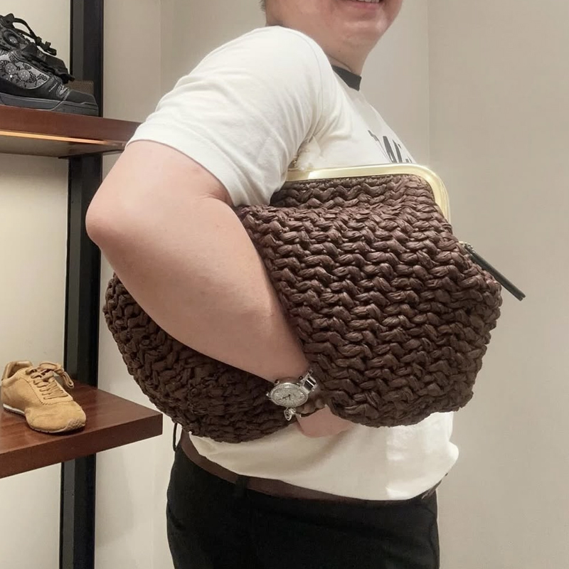Hand-Woven Kisslock Frame Shou - Women'S Raffia Bags ulasan dan harga