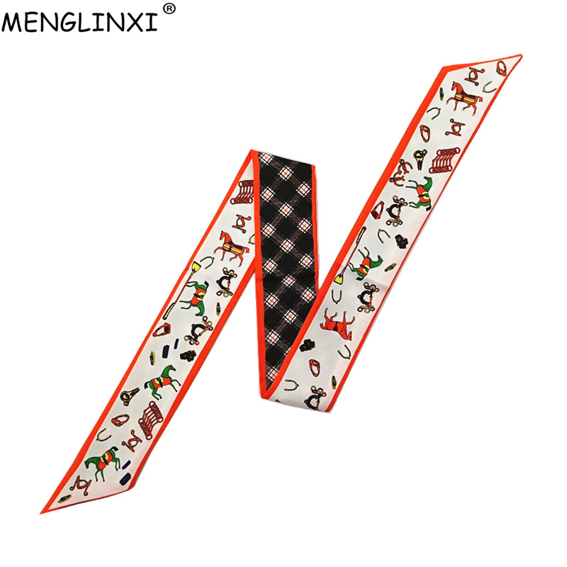 Horse Plaid Skinny Scarf Women - Women Bags Branded ulasan dan harga
