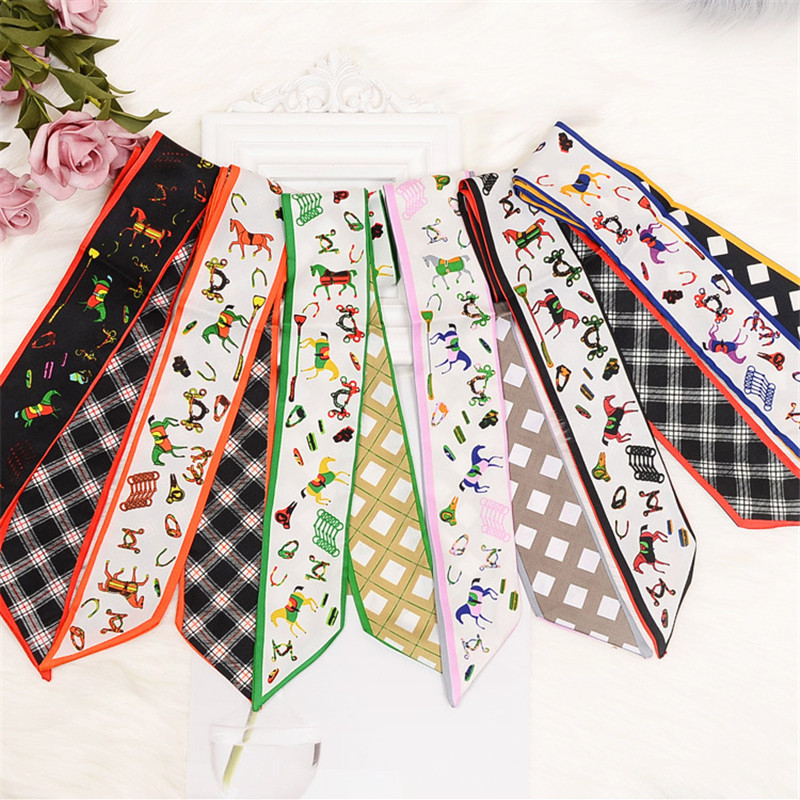 Horse Plaid Skinny Scarf Women - Women Bags Branded ulasan dan harga