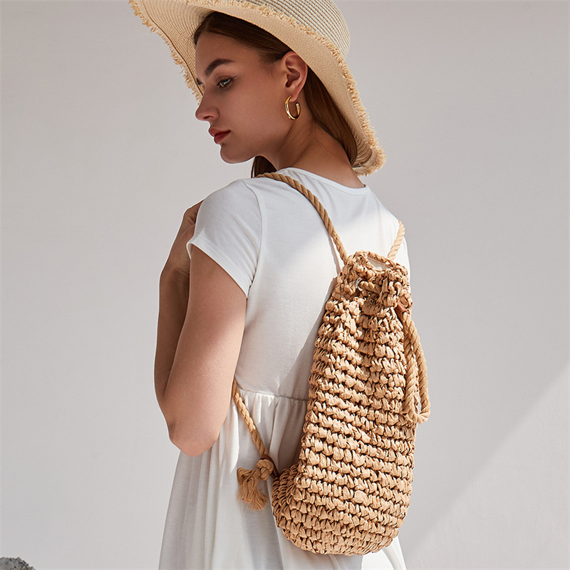 2023 Summer Casual Straw Backp - Women'S Raffia Bags ulasan dan harga
