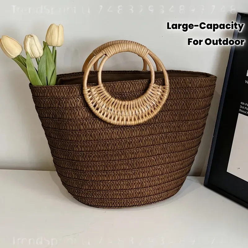 Women Summer Woven Paper Tote  - Women'S Bags Handbags ulasan dan harga
