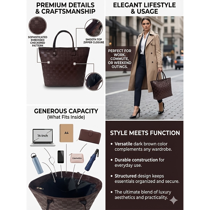 Light Luxury Deep Brown Quilte - Women Bags On Sale ulasan dan harga