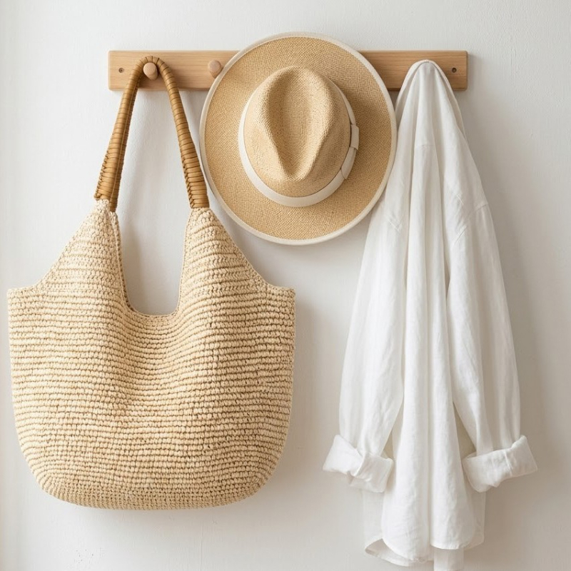 Raffia Woven Straw Shoulder Ba - Women'S Raffia Bags ulasan dan harga