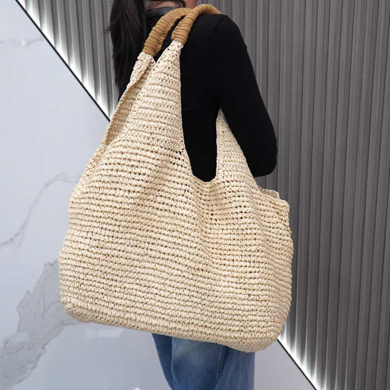 Raffia Woven Straw Shoulder Ba - Women'S Raffia Bags ulasan dan harga