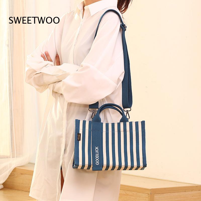2026 Vertical Stripe Canvas Sm - Women Hand Bags For Office ulasan dan harga
