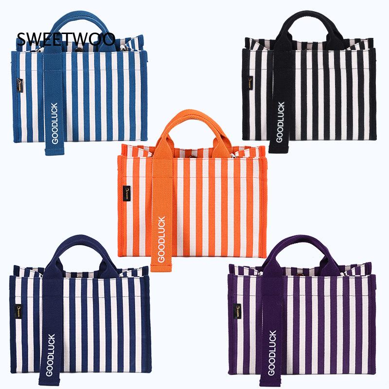 2026 Vertical Stripe Canvas Sm - Women Hand Bags For Office ulasan dan harga