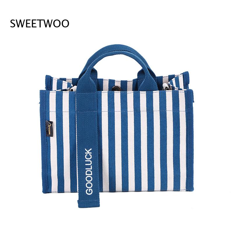 2026 Vertical Stripe Canvas Sm - Women Hand Bags For Office ulasan dan harga