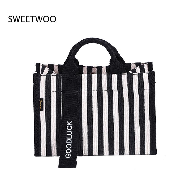 2026 Vertical Stripe Canvas Sm - Women Hand Bags For Office ulasan dan harga