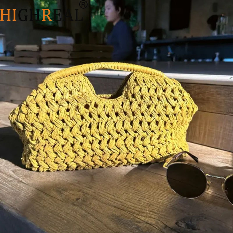 Elegant Ladies Chain Woven Han - Women'S Raffia Bags ulasan dan harga