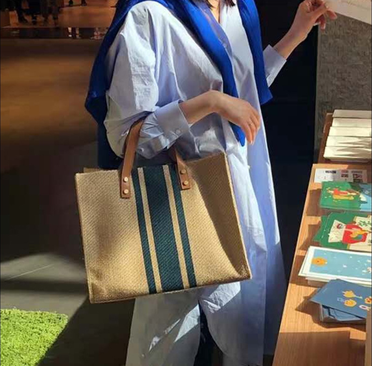 2026 New Striped Canvas Tote B - Women Hand Bags For Office ulasan dan harga