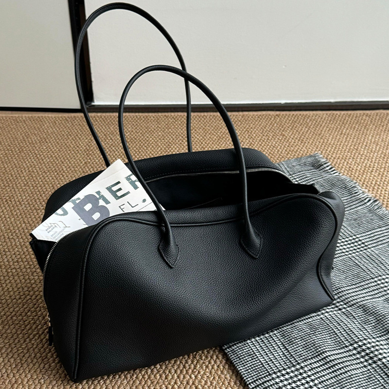 Black Soft Leather Boston Tote - Women Bags 2026 Trends ulasan dan harga