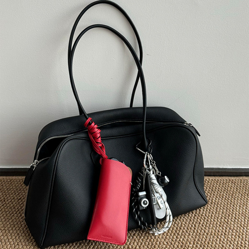 Black Soft Leather Boston Tote - Women Bags 2026 Trends ulasan dan harga
